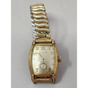Vintage Bulova Mens Watch With Metal Bretton Expansion Band "Does‎ Not Work"
